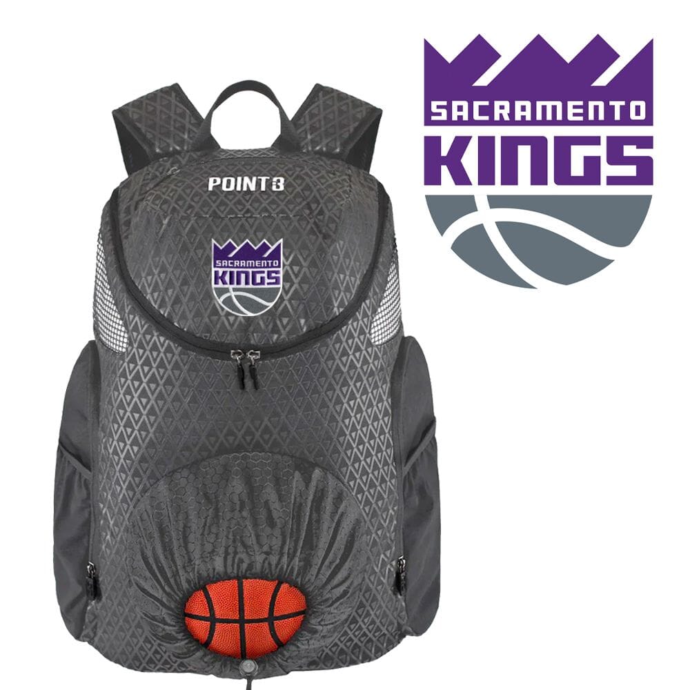 SACRAMENTO KINGS FAN KIT: Road Trip Backpack + FREE ISlides! Basketball Accessories POINT3 Gear