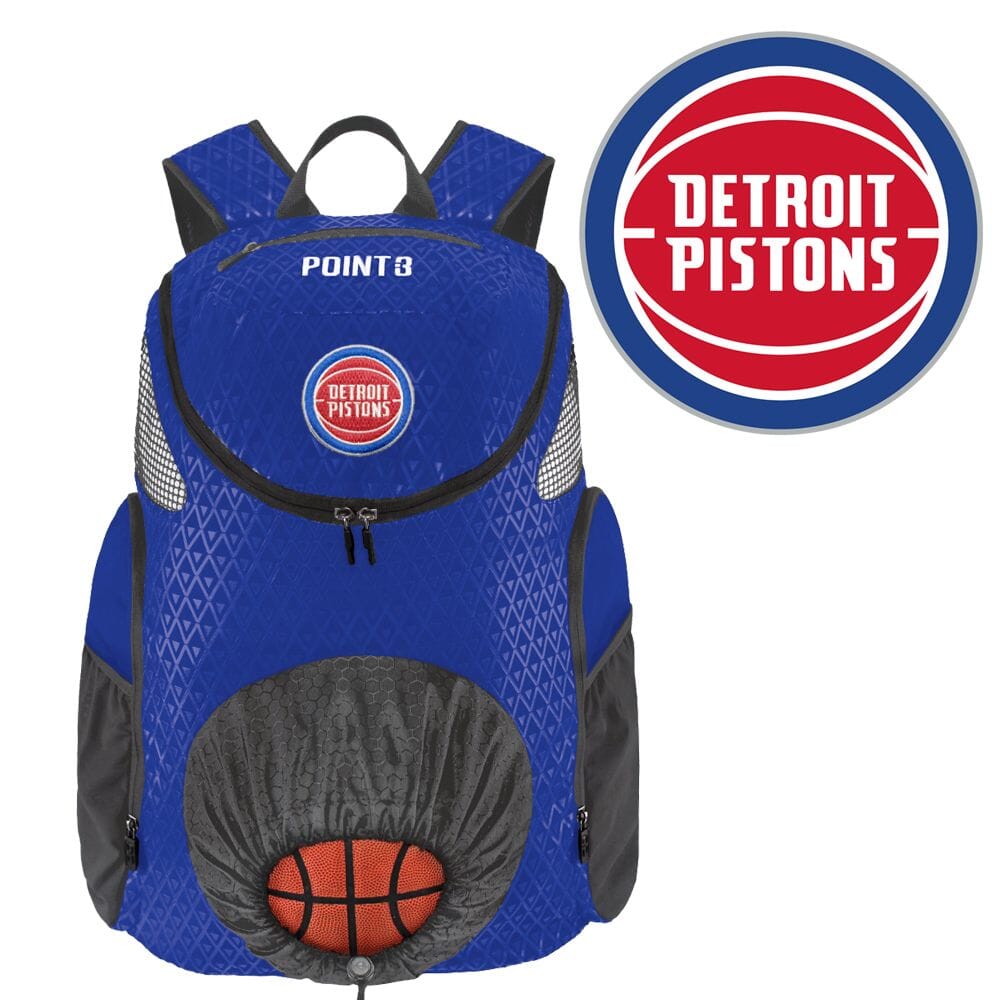 DETROIT PISTONS FAN KIT: Road Trip Backpack + FREE ISlides! Basketball Accessories POINT3 Gear