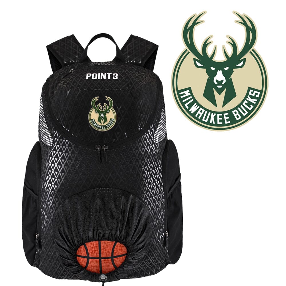 MILWAUKEE BUCKS FAN KIT: Road Trip Backpack + FREE ISlides! Basketball Accessories POINT3 Gear