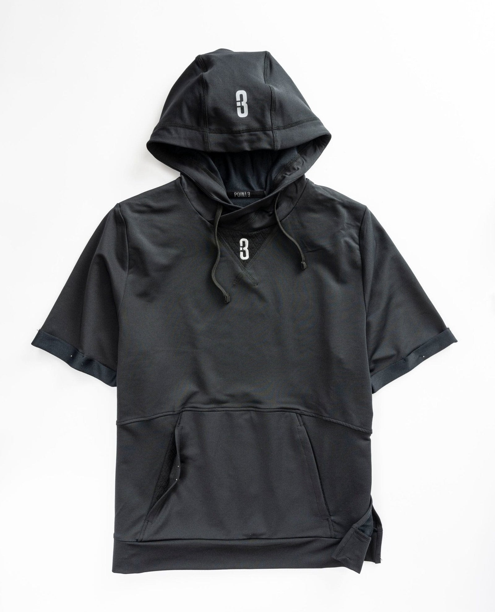 Black Versa S/S Hooded Warm - Up Top - POINT 3 Basketball