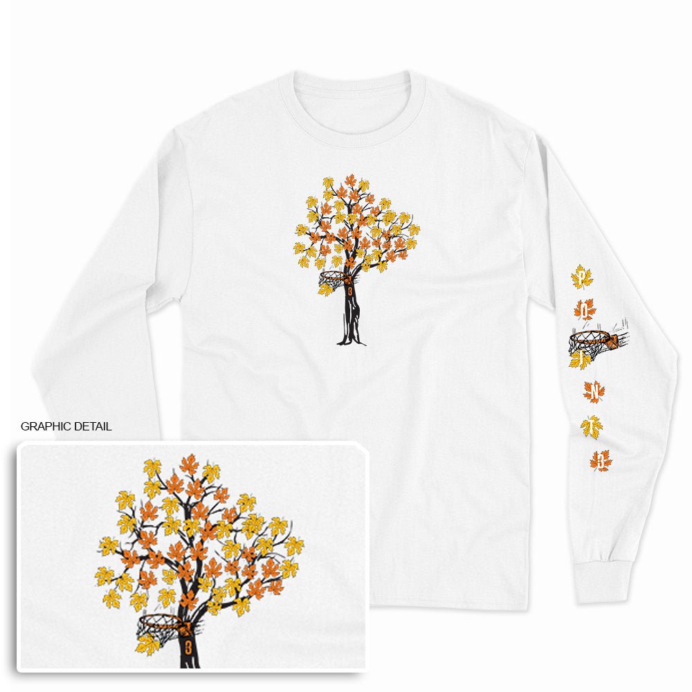 &quot;Falling Leaves&quot; Long Sleeve Tee - POINT 3 Basketball