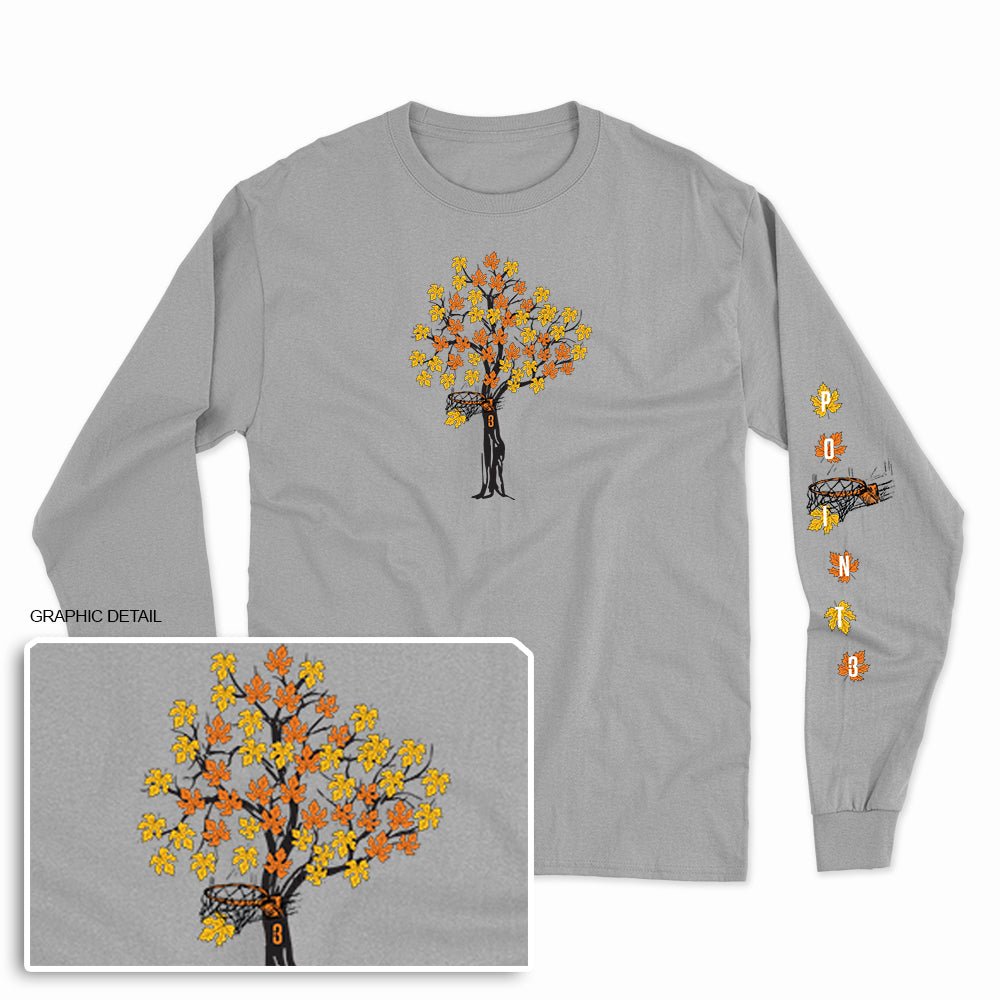 "Falling Leaves" Long Sleeve Tee - POINT 3 Basketball