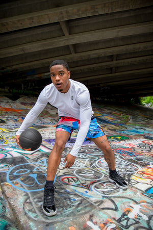 Sen2 x POINT3 DRYV Baller Shorties “Asphalt Legend" basketball shorts POINT 3 Basketball