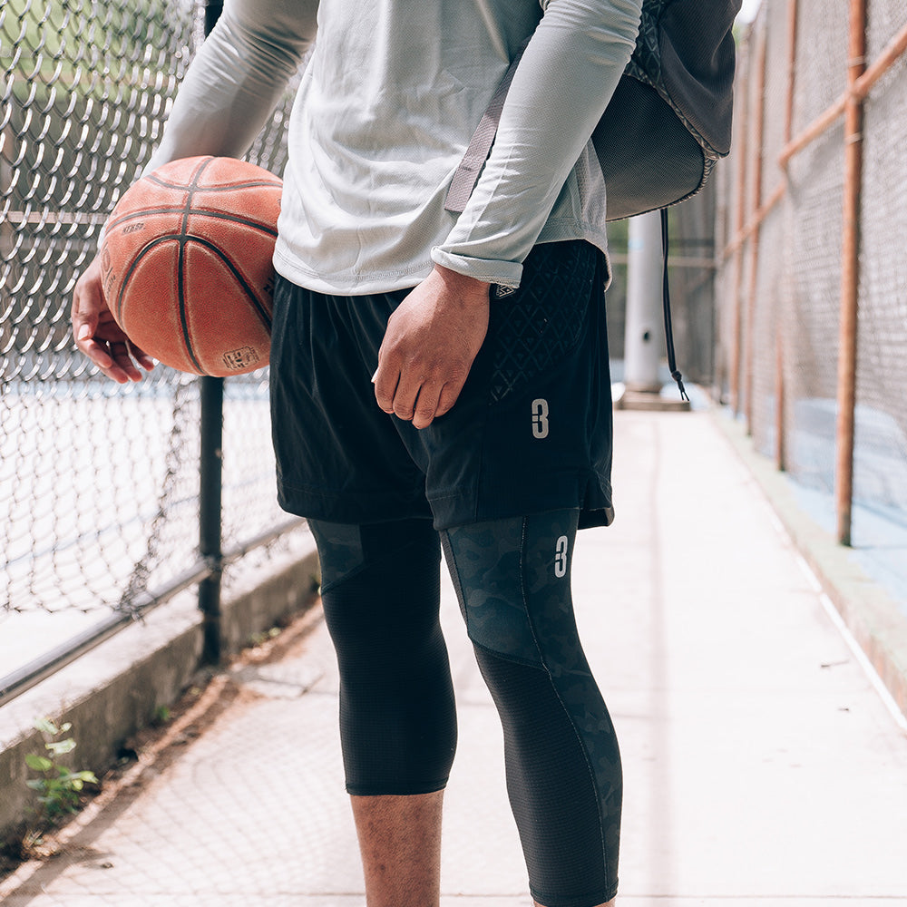 Quick Drying Men'S Basketball Compression Tights Pants NBA 3/4 Leggings  Shorts Breathable Sweat-Absorbent Running Gym Training Trousers